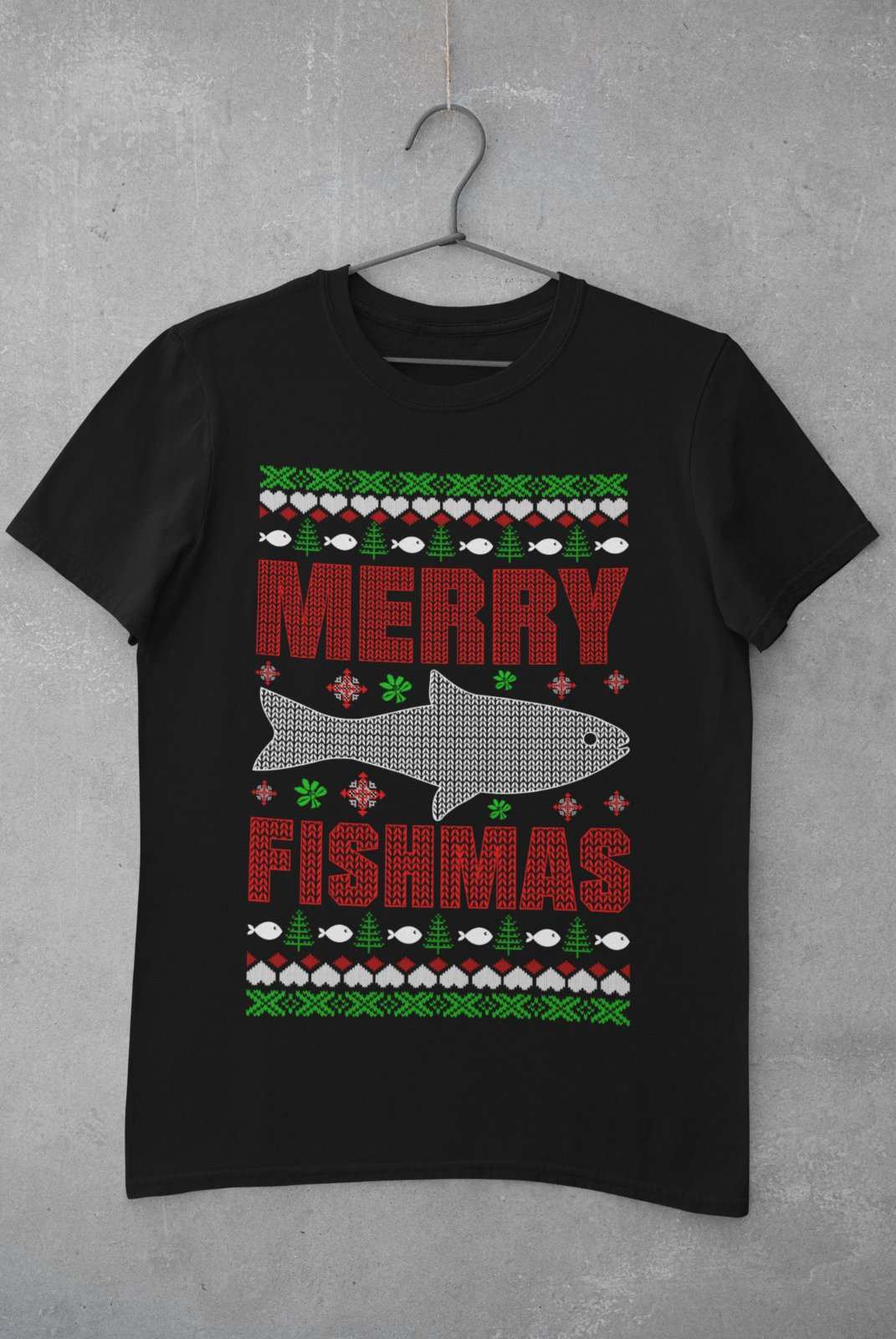 Christmas Fishing T-Shirt Merry Fishmas Xmas Jumper Style Gift For Fisherman Sweatshirt