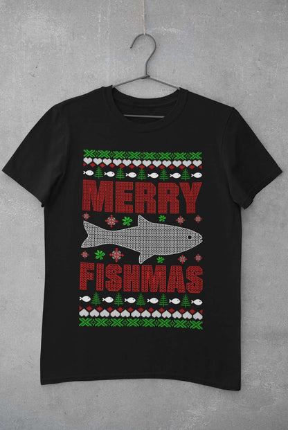 Christmas Fishing T-Shirt Merry Fishmas Xmas Jumper Style Gift For Fisherman Sweatshirt