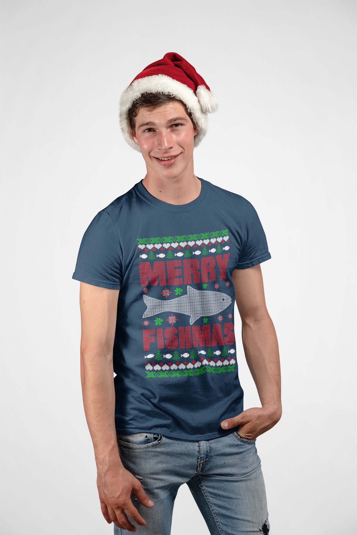 Merry Fishmas Christmas Fishing T-Shirt