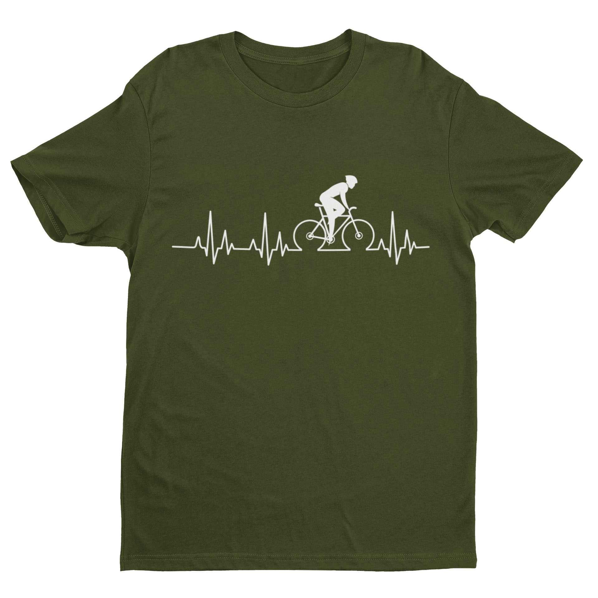 Cycling Pulse Heartbeat T-Shirt Gift For Cyclist Bike Dad Gift Cycle Funny T-Shirt