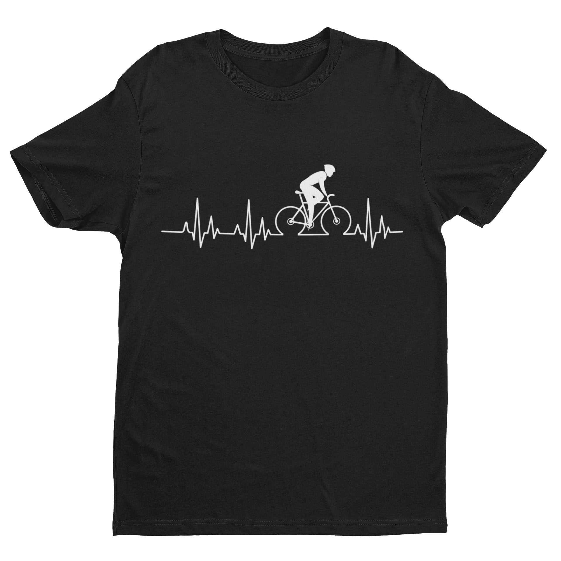 Cycling Pulse Heartbeat T-Shirt Gift For Cyclist Bike Dad Gift Cycle Funny T-Shirt