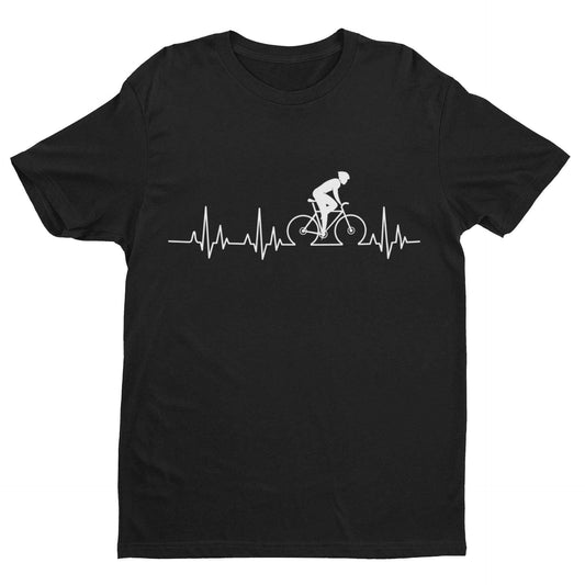 Cycling Pulse Heartbeat T-Shirt Gift For Cyclist Bike Dad Gift Cycle Funny T-Shirt