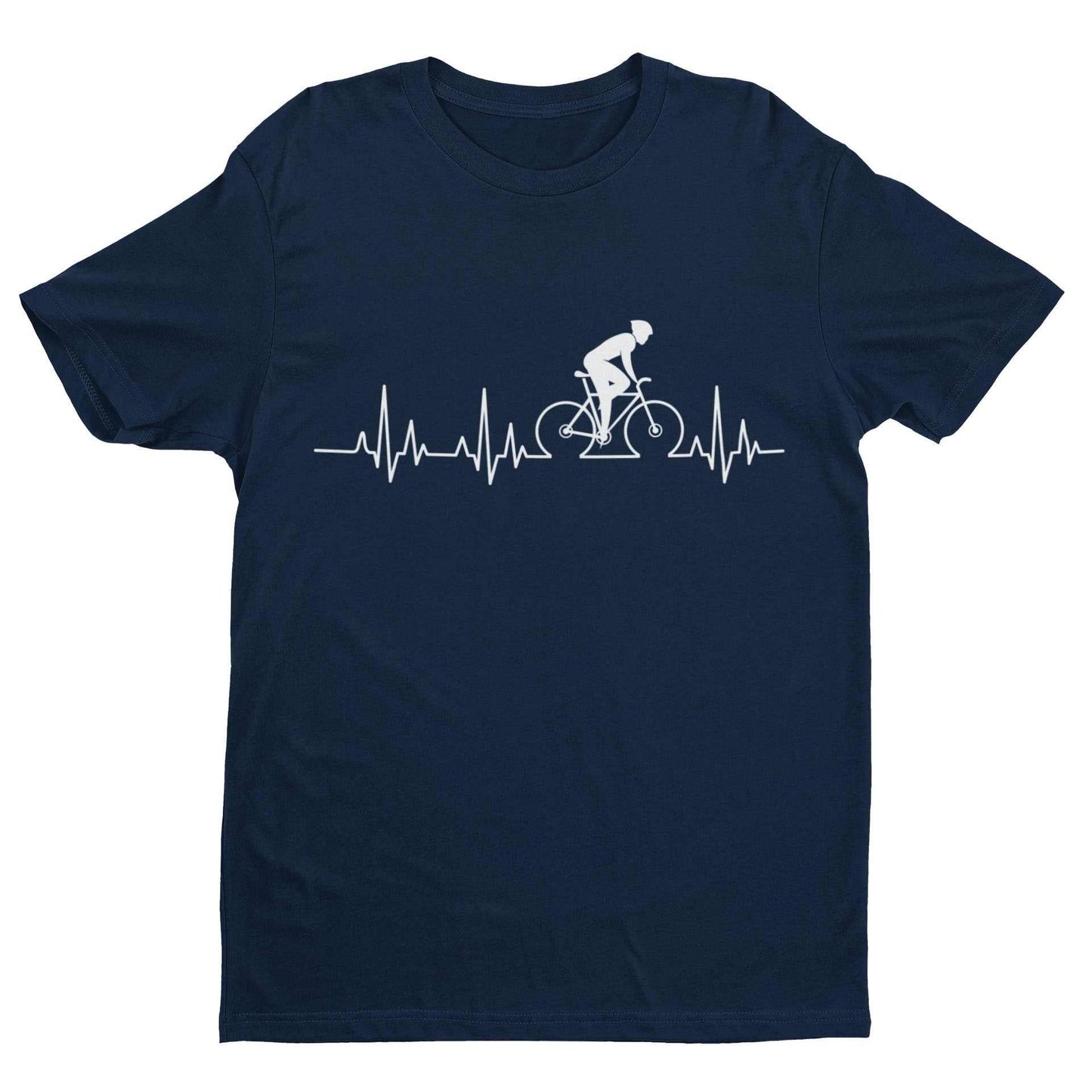 Cycling Pulse Heartbeat T-Shirt Gift For Cyclist Bike Dad Gift Cycle Funny T-Shirt