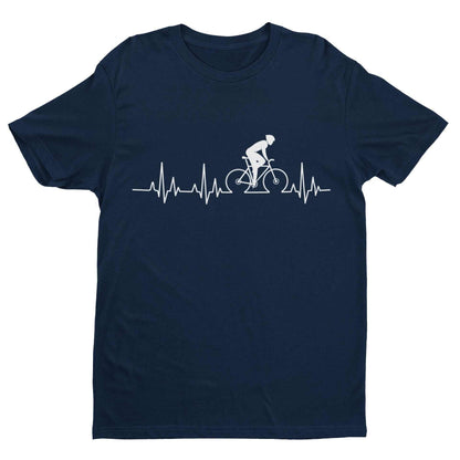 Cycling Pulse Heartbeat T-Shirt Gift For Cyclist Bike Dad Gift Cycle Funny T-Shirt