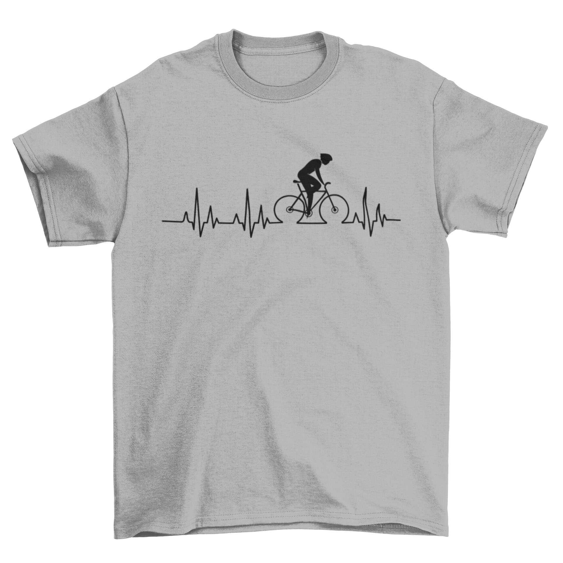 Cycling Pulse Heartbeat T-Shirt Gift For Cyclist Bike Dad Gift Cycle Funny T-Shirt