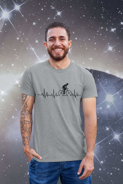 Cycling Pulse Heartbeat T-Shirt Gift For Cyclist Bike Dad Gift Cycle Funny T-Shirt