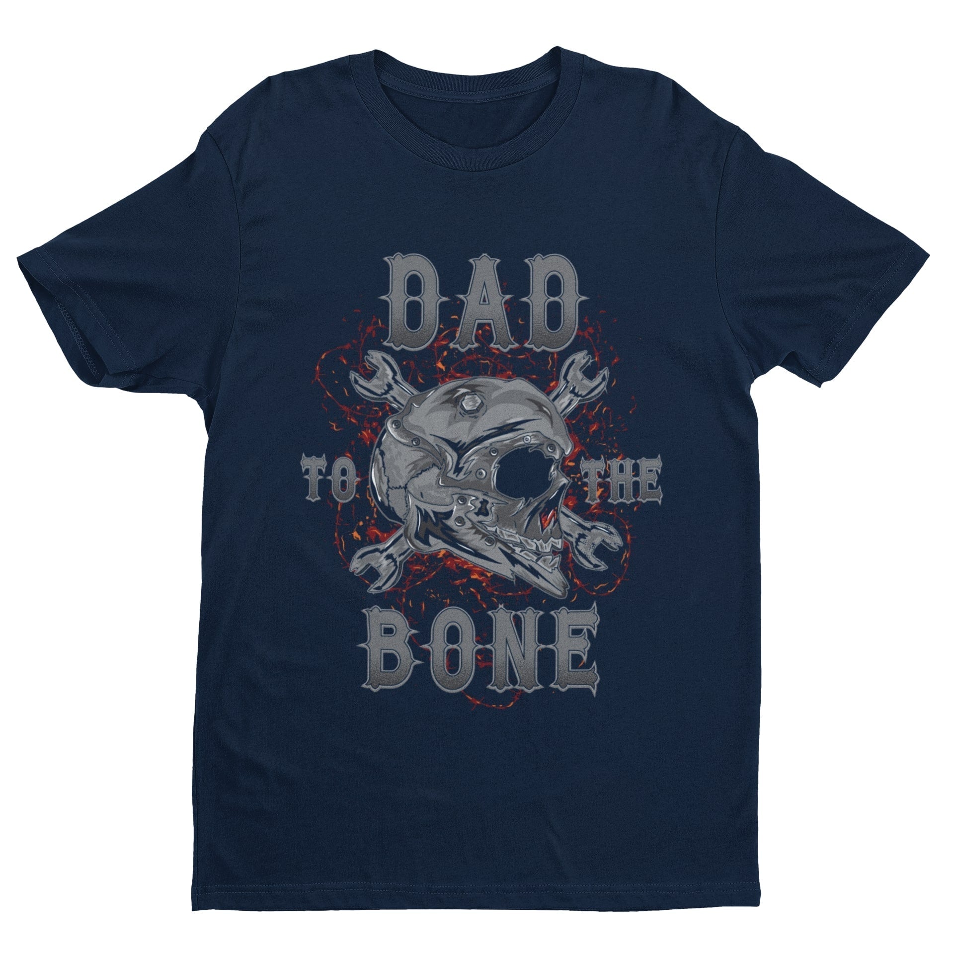 Dad To The Bone Biker T-Shirt Fathers Day Gift Motorcycle Present Skull T-Shirt