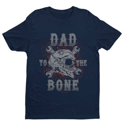 Dad To The Bone Biker T-Shirt Fathers Day Gift Motorcycle Present Skull T-Shirt