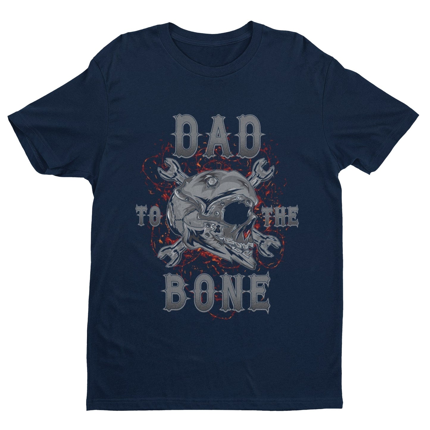 Dad To The Bone Biker T-Shirt Fathers Day Gift Motorcycle Present Skull T-Shirt