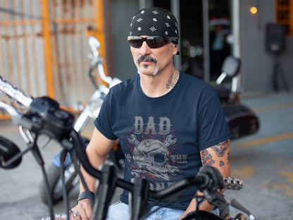 Dad To The Bone Biker T-Shirt Fathers Day Gift Motorcycle Present Skull T-Shirt