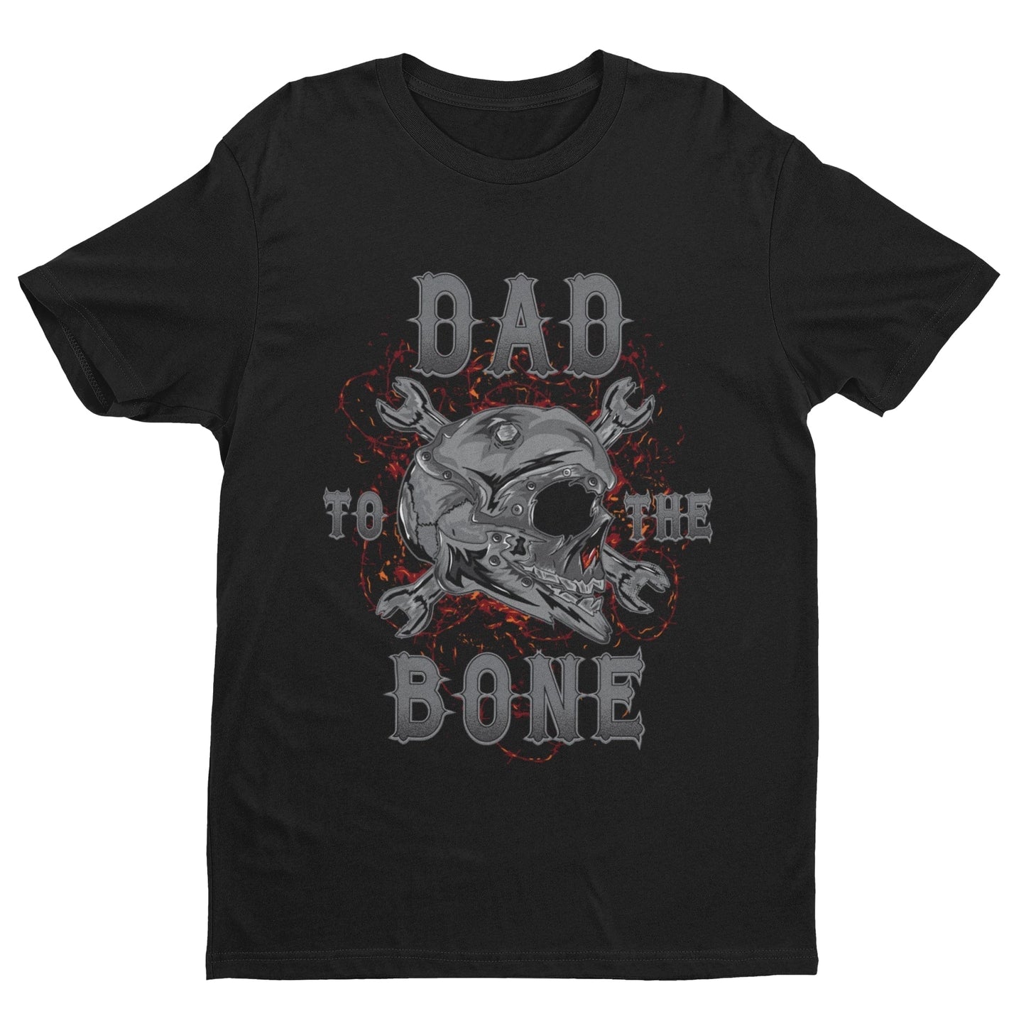 Dad To The Bone Biker T-Shirt Fathers Day Gift Motorcycle Present Skull T-Shirt