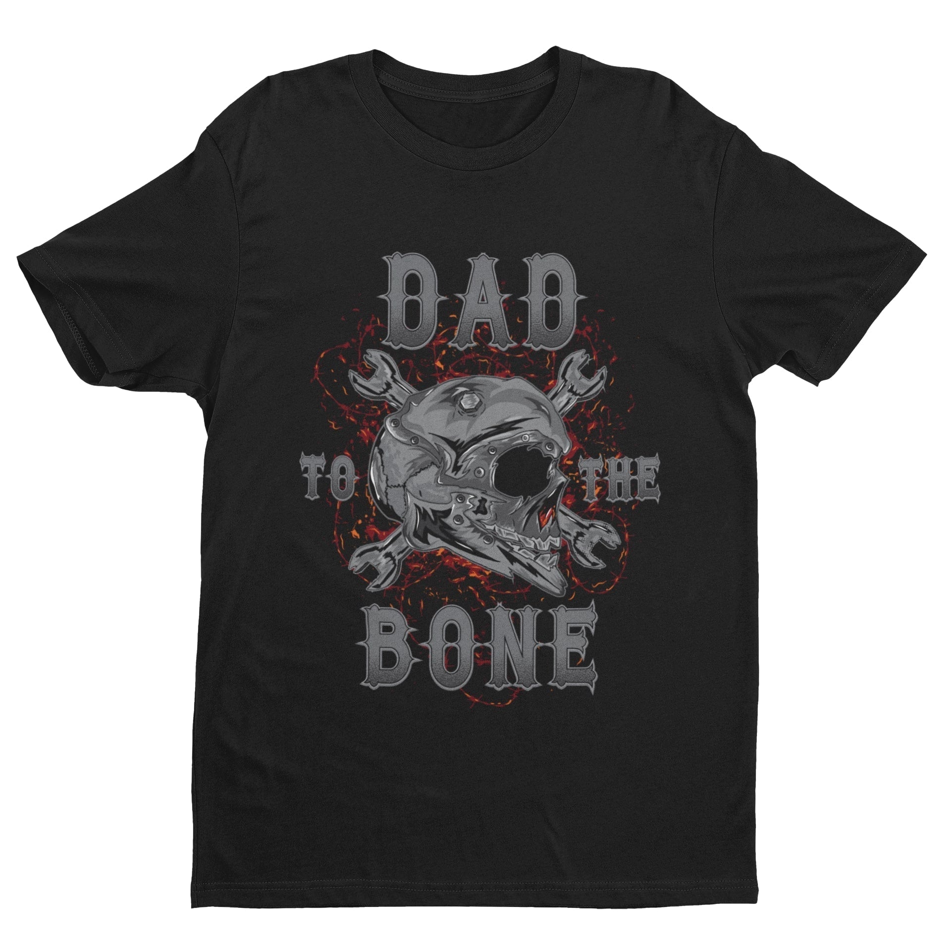 Dad To The Bone Biker T-Shirt Fathers Day Gift Motorcycle Present Skull T-Shirt