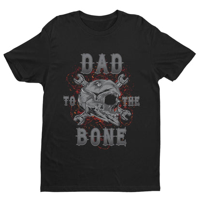 Dad To The Bone Biker T-Shirt Fathers Day Gift Motorcycle Present Skull T-Shirt