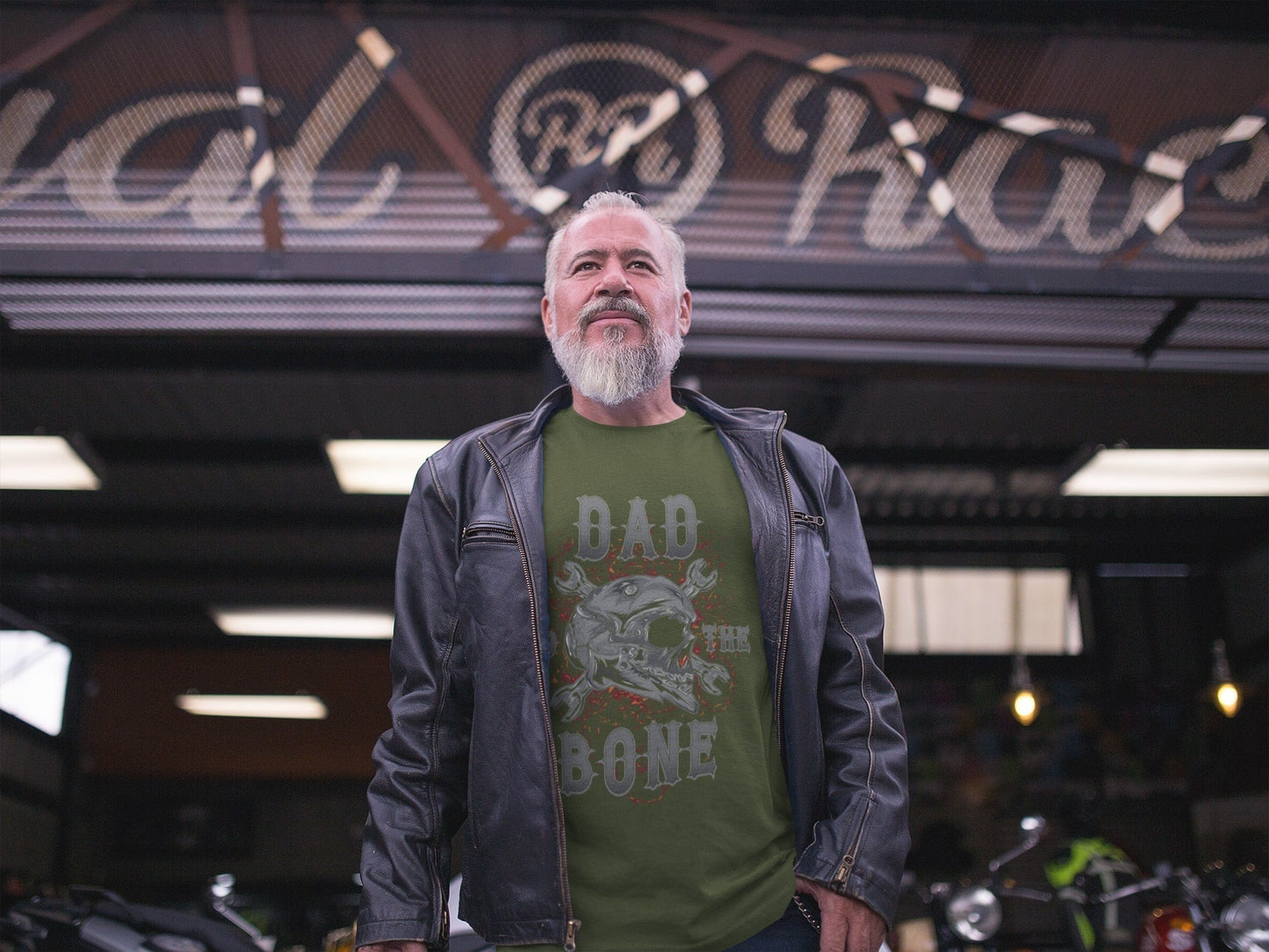 Dad To The Bone Biker T-Shirt Fathers Day Gift Motorcycle Present Skull T-Shirt