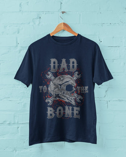 Dad To The Bone Biker T-Shirt Fathers Day Gift Motorcycle Present Skull T-Shirt