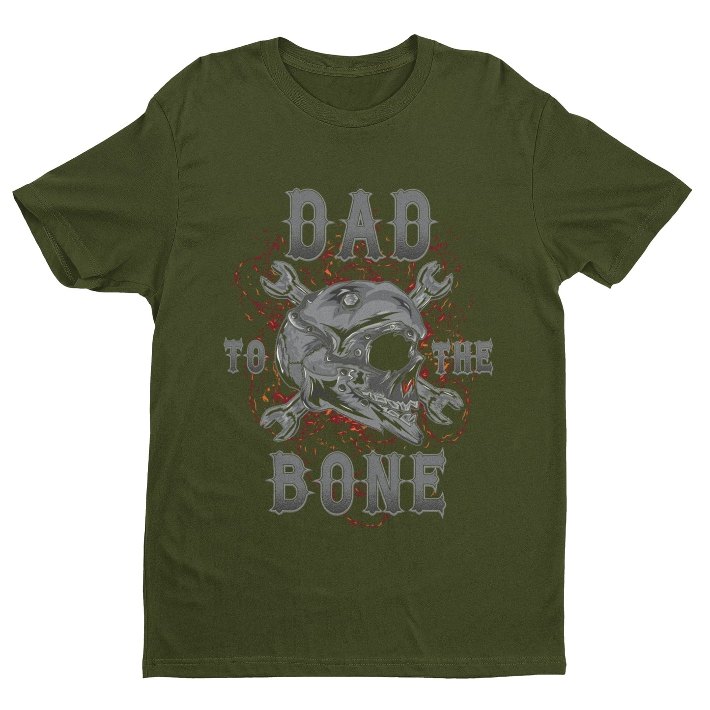 Dad To The Bone Biker T-Shirt Fathers Day Gift Motorcycle Present Skull T-Shirt