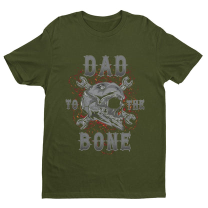 Dad To The Bone Biker T-Shirt Fathers Day Gift Motorcycle Present Skull T-Shirt