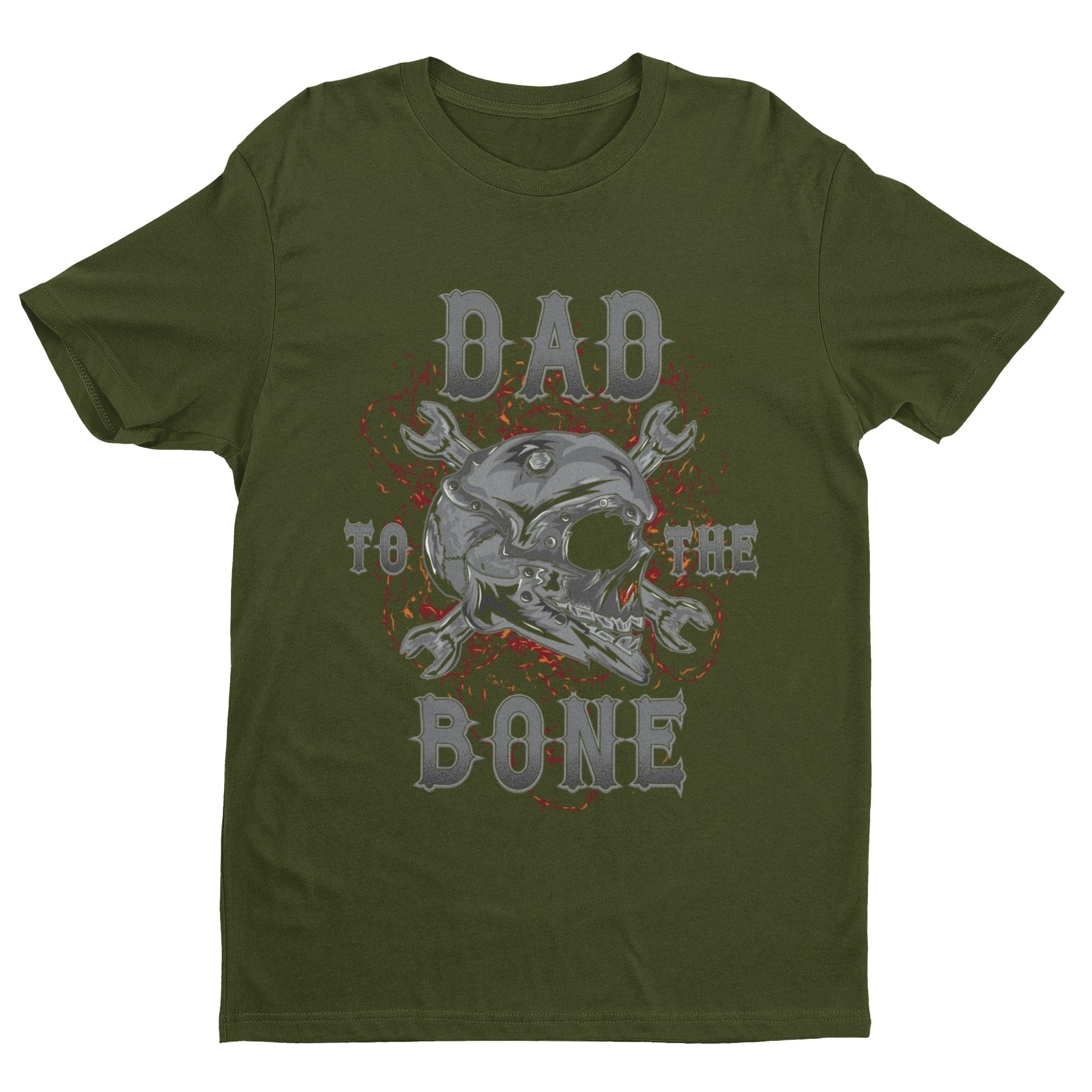 Dad To The Bone Biker T-Shirt Fathers Day Gift Motorcycle Present Skull T-Shirt