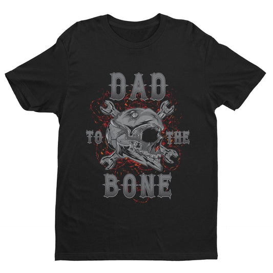 Dad To The Bone Biker T-Shirt Fathers Day Gift Motorcycle Present Skull T-Shirt