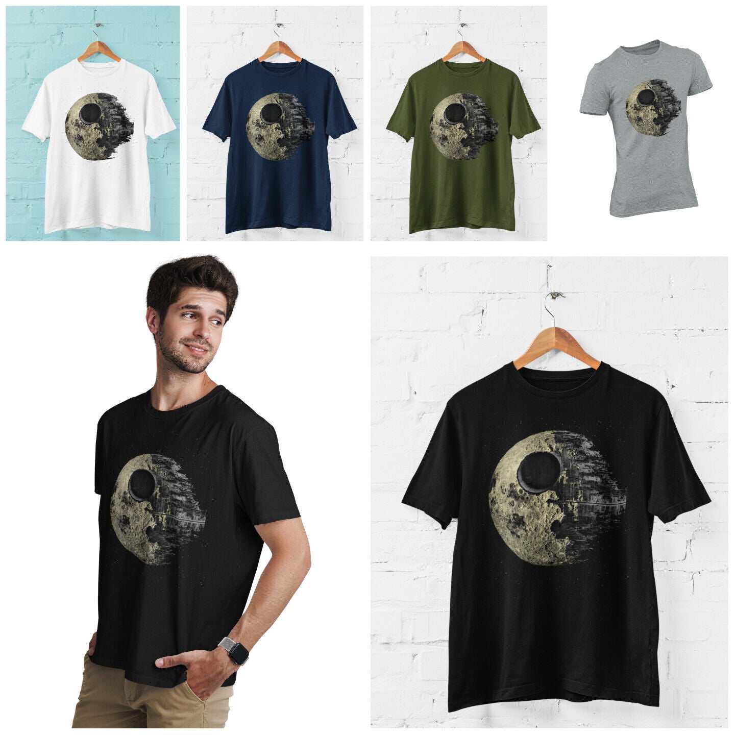 Dark Side Of The Moon T-Shirt Darkside Star Death Parody Sci Fi Wars Star Retro T-Shirt
