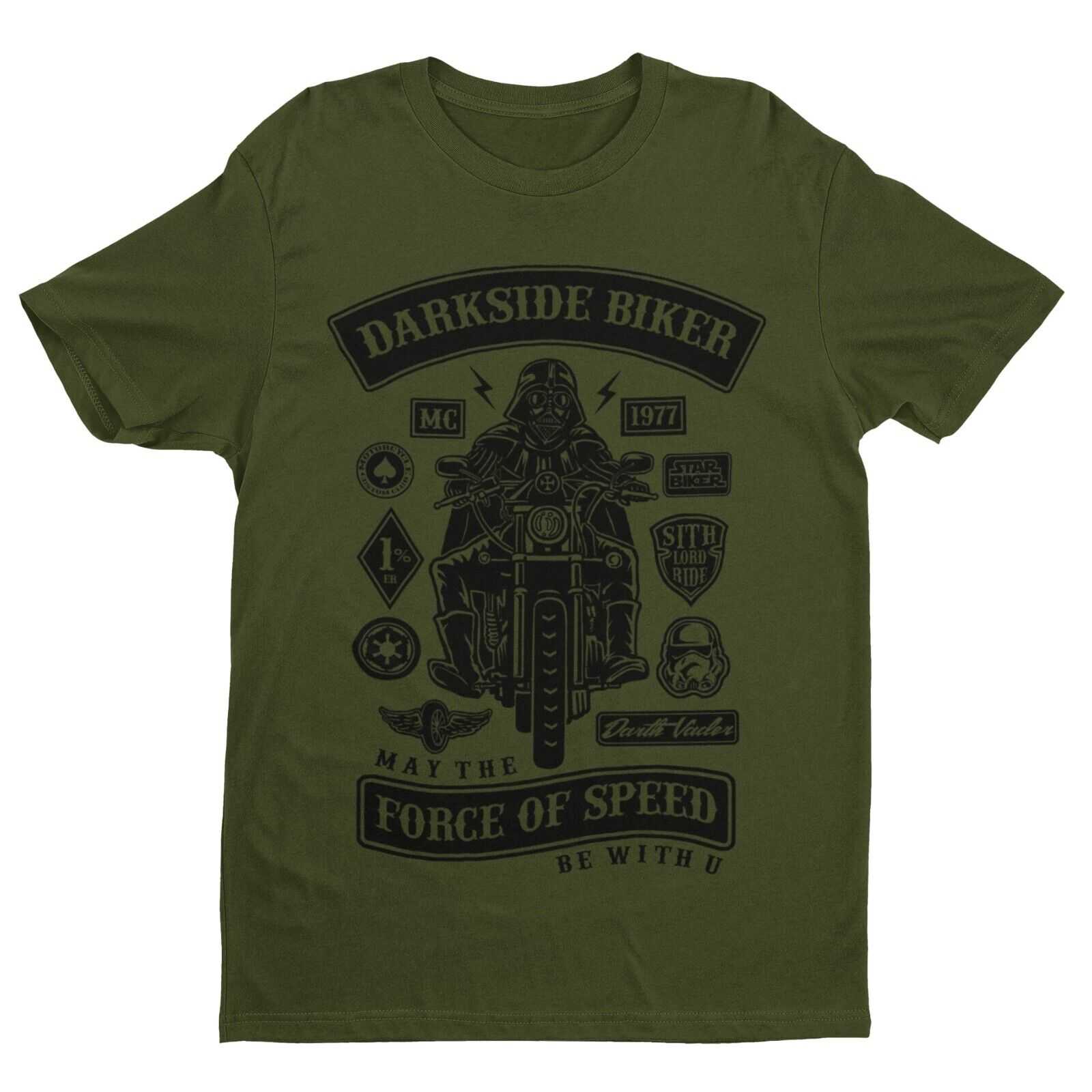 DARKSIDE BIKER T-Shirt Vader Darth Motorcycle Parody MC 1977 Sci Fi Funny Force T-Shirt Gift