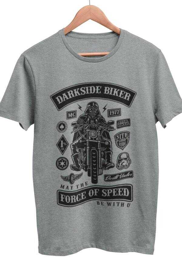 DARKSIDE BIKER T-Shirt Vader Darth Motorcycle Parody MC 1977 Sci Fi Funny Force T-Shirt Gift