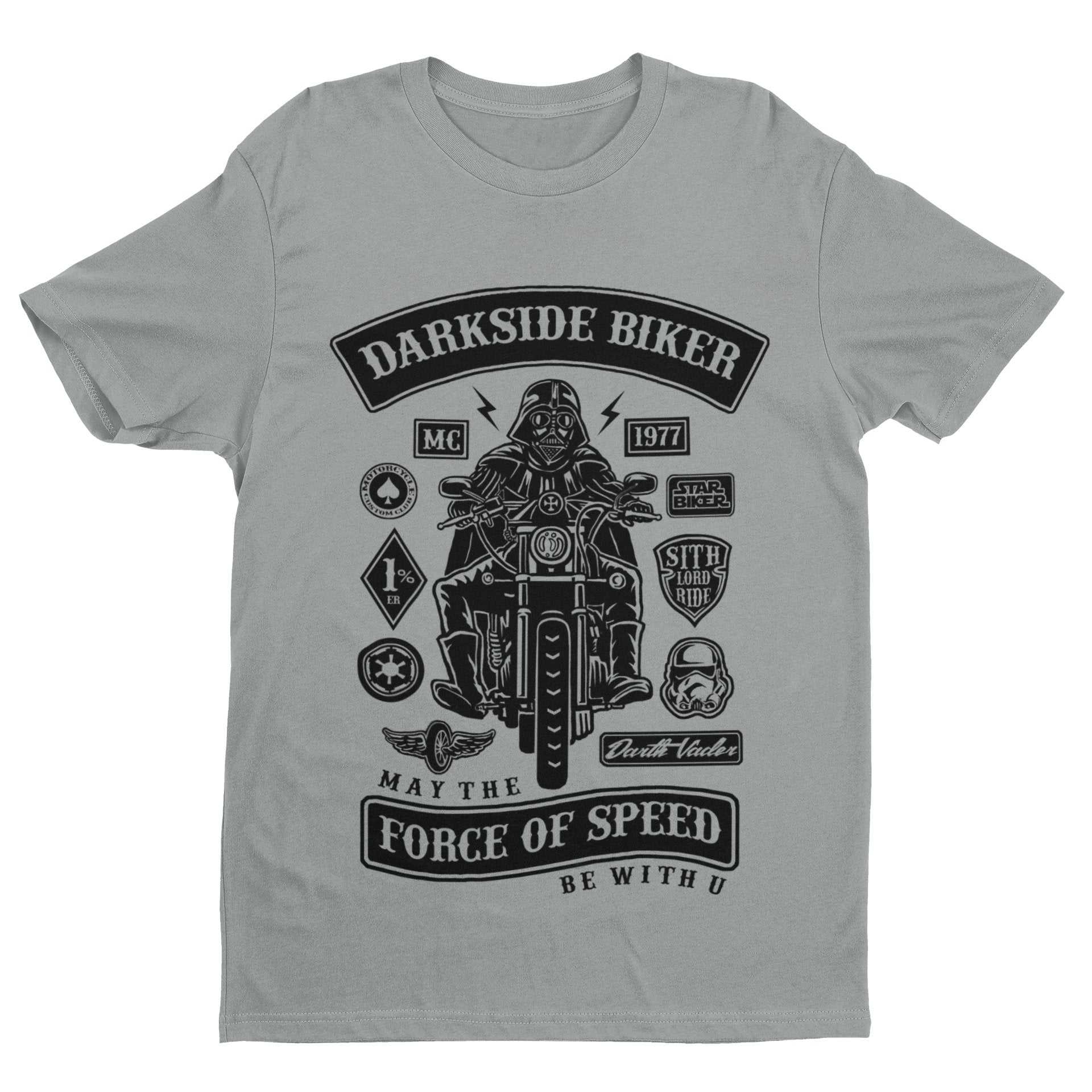 DARKSIDE BIKER T-Shirt Vader Darth Motorcycle Parody MC 1977 Sci Fi Funny Force T-Shirt Gift