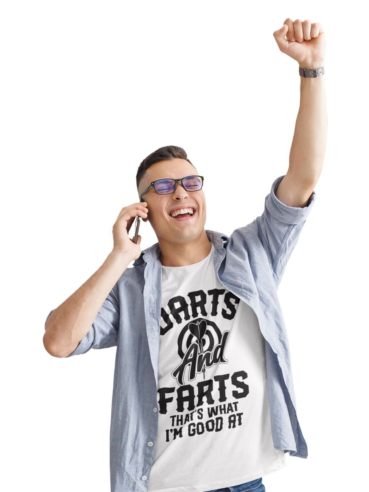 DARTS AND FARTS Funny T-Shirt Man To Oche Gift Darts Team Dad Present Rude T-Shirt