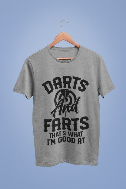 DARTS AND FARTS Funny T-Shirt Man To Oche Gift Darts Team Dad Present Rude T-Shirt