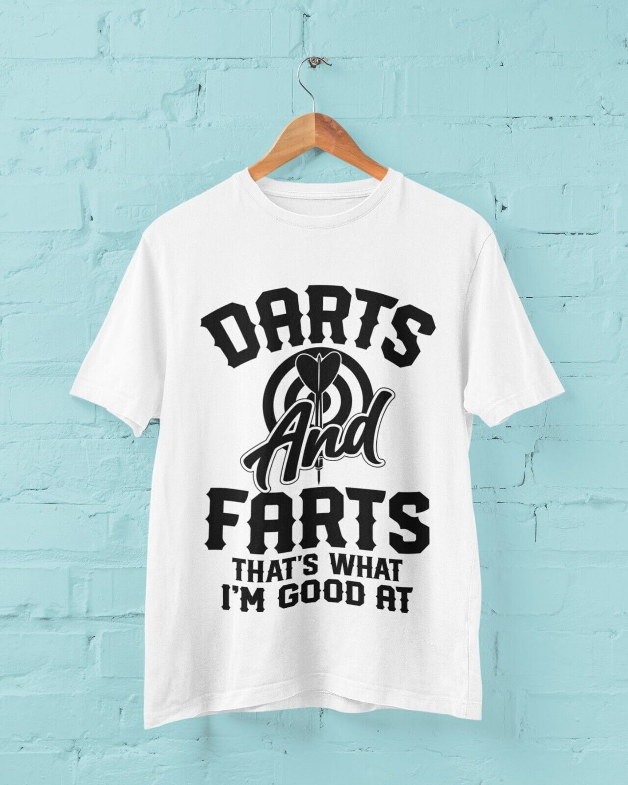 DARTS AND FARTS Funny T-Shirt Man To Oche Gift Darts Team Dad Present Rude T-Shirt