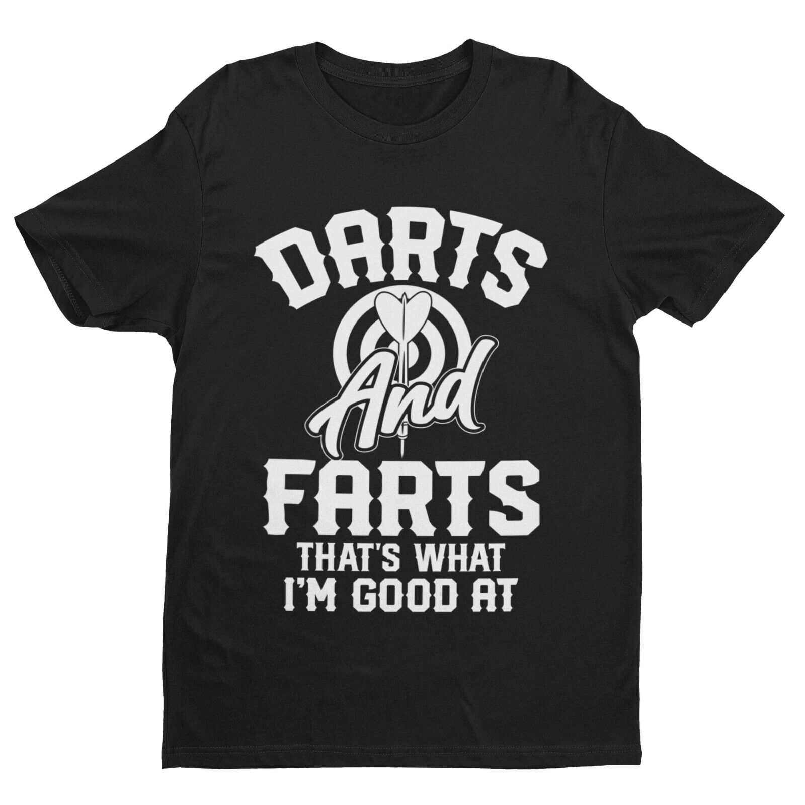 DARTS AND FARTS Funny T-Shirt Man To Oche Gift Darts Team Dad Present Rude T-Shirt