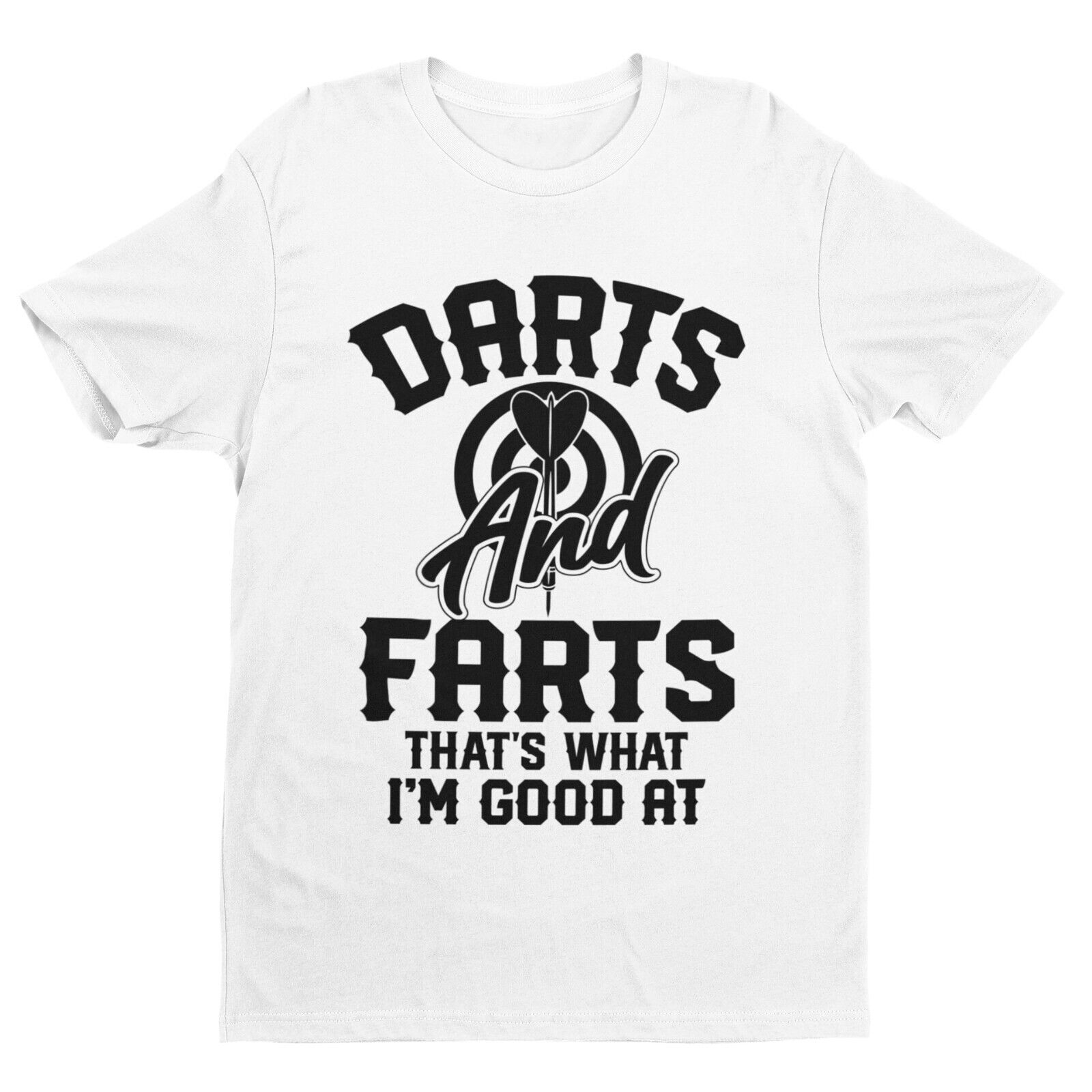 DARTS AND FARTS Funny T-Shirt Man To Oche Gift Darts Team Dad Present Rude T-Shirt