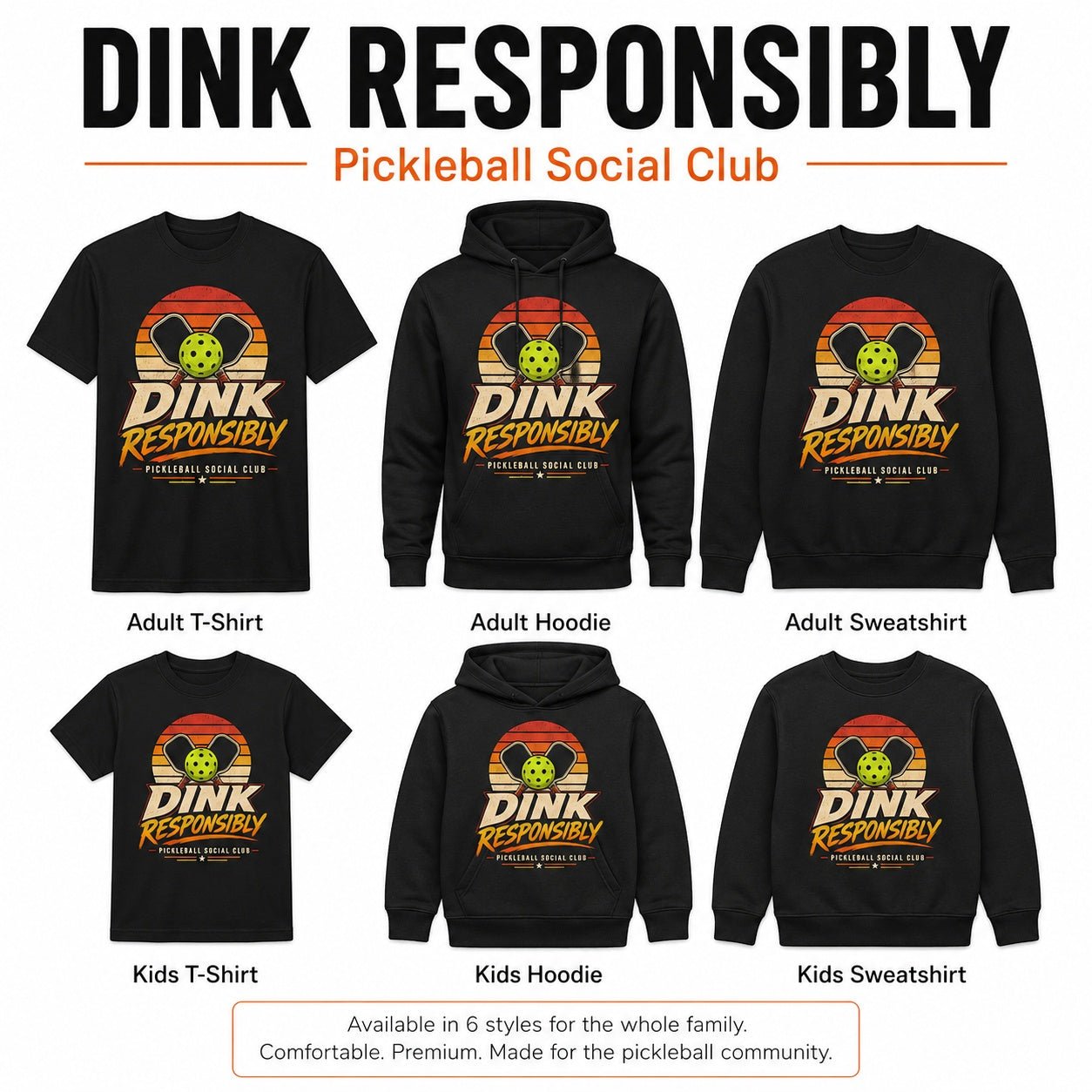 Dink Responsibly Pickleball Social Club Kids T-Shirt Gift