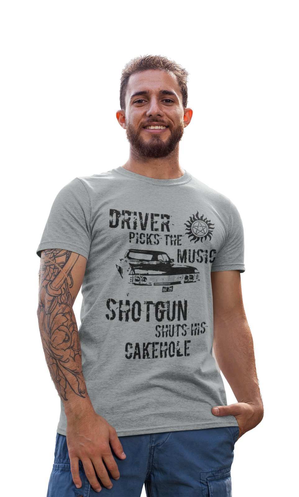 Driver Picks The Music Shotgun Shuts Cakehole T-Shirt Supernatural Winchester T-Shirt