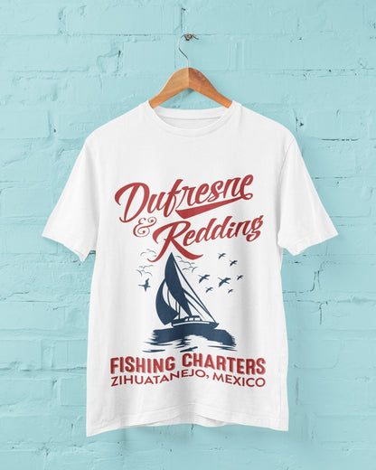 Dufresne & Redding Fishing Charters Retro T-Shirt Andy Red Redemption Shawshank T-Shirt Gift