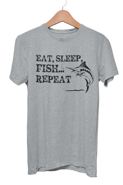 Eat Sleep Fish Repeat Fishing T-Shirt Funny Gift Fisherman Angler Dad Grandad T-Shirt