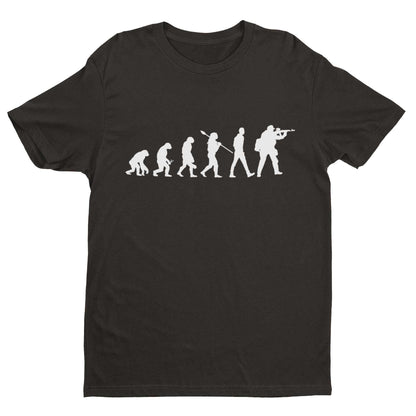 EVOLUTION OF AIRSOFT Funny Darwin Ape To Man Pew Pew Beebs Take Your Hits Gift T-Shirt