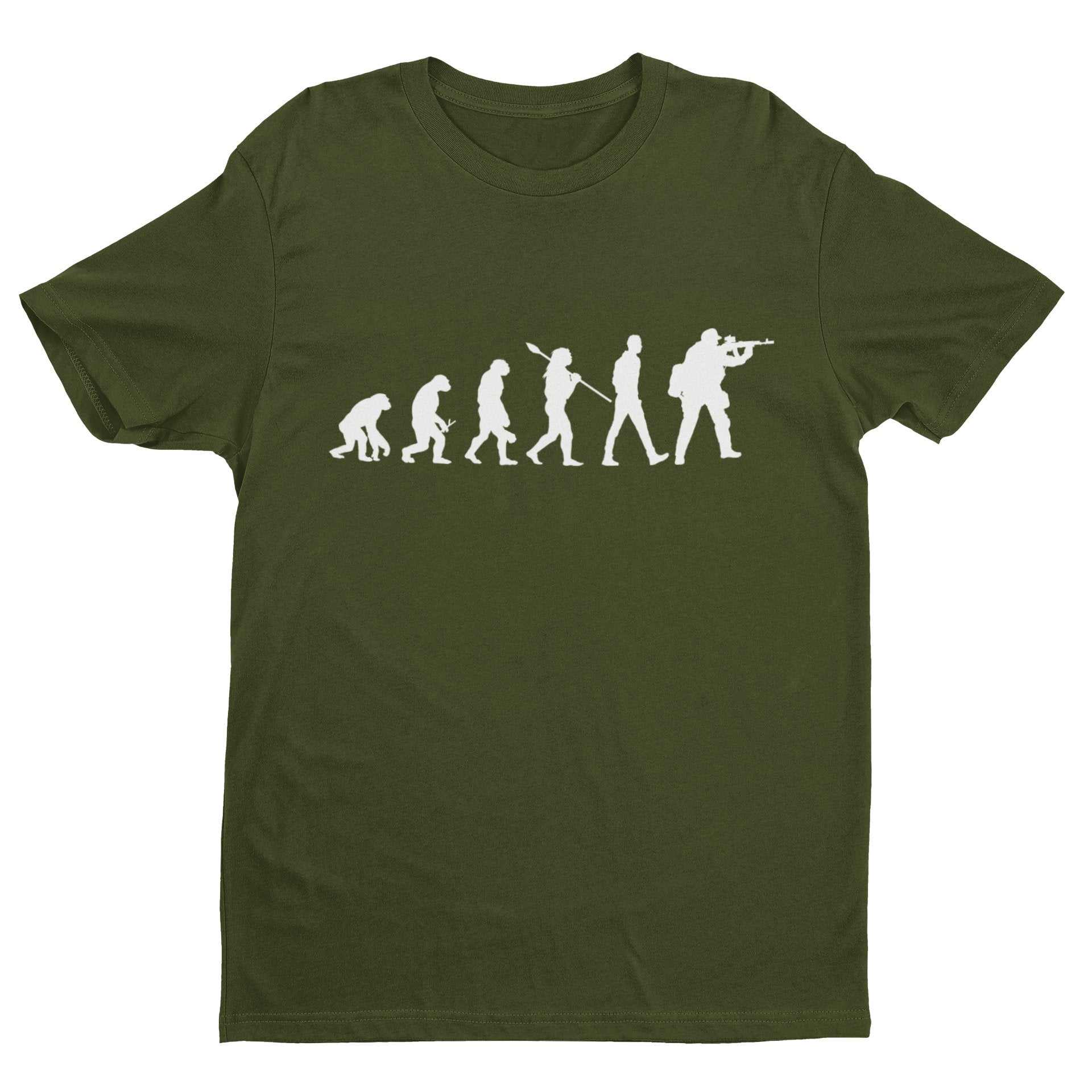 EVOLUTION OF AIRSOFT Funny Darwin Ape To Man Pew Pew Beebs Take Your Hits Gift T-Shirt