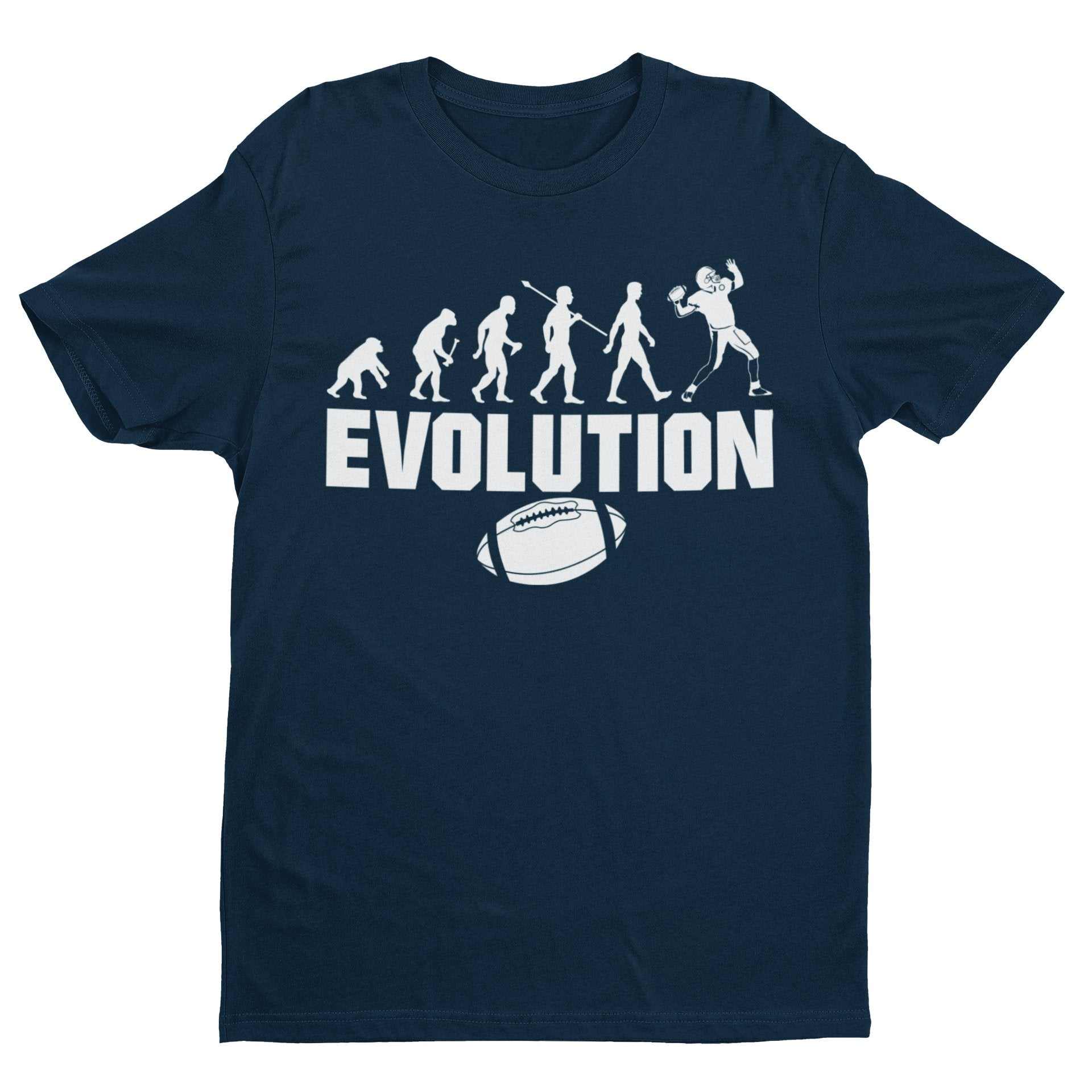 EVOLUTION OF AMERICAN FOOTBALL Funny T-Shirt Gridiron Fan Touchdown Gift T-Shirt