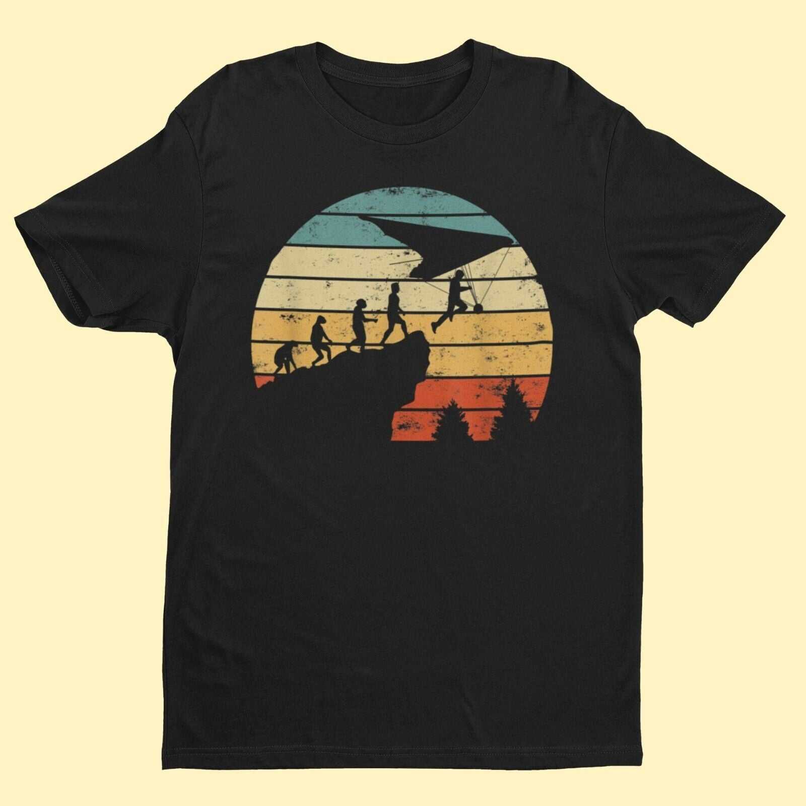 EVOLUTION OF HANG GLIDING Funny T-Shirt Ape To Man Darwin Glider Gift Pilot T-Shirt