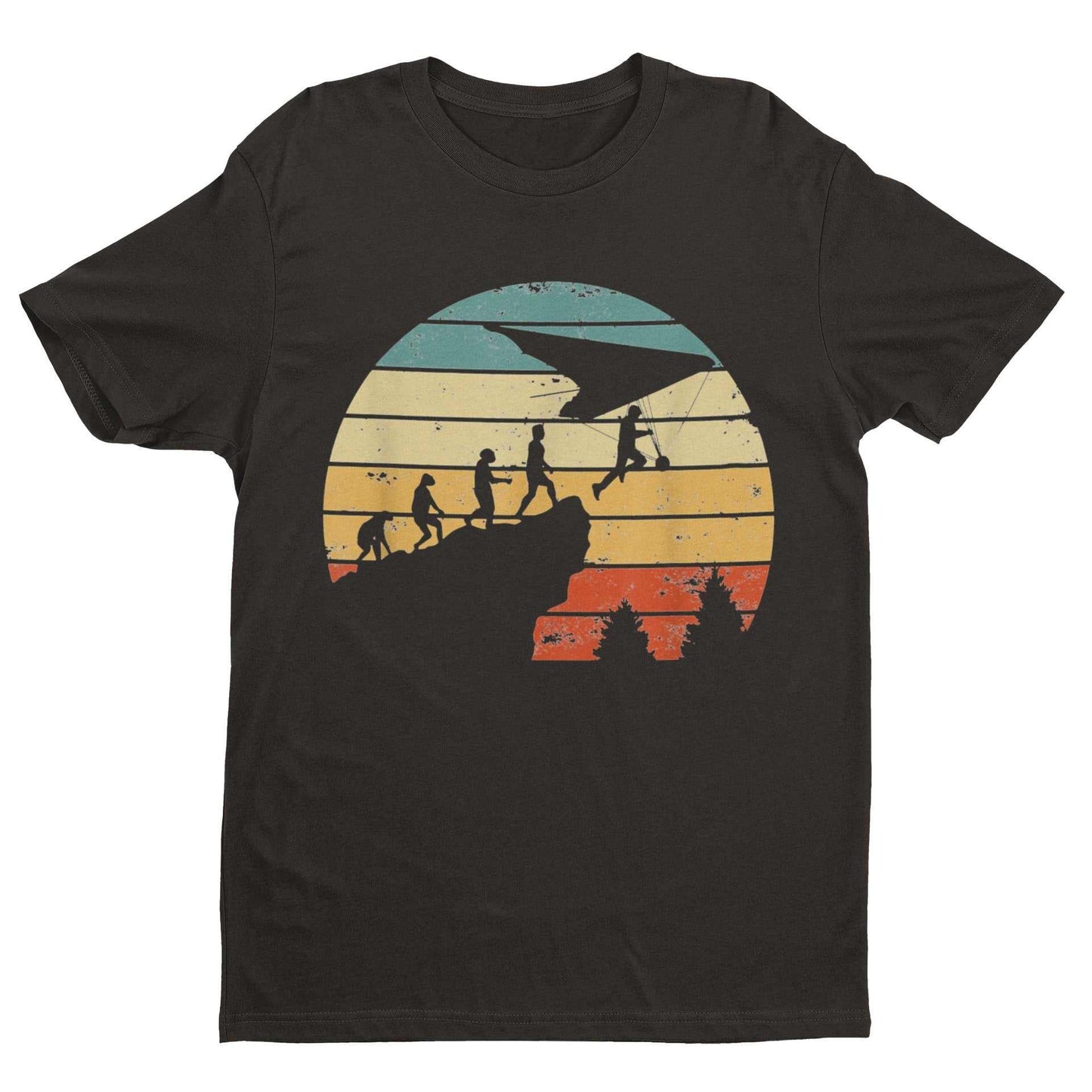 EVOLUTION OF HANG GLIDING Funny T-Shirt Ape To Man Darwin Glider Gift Pilot T-Shirt