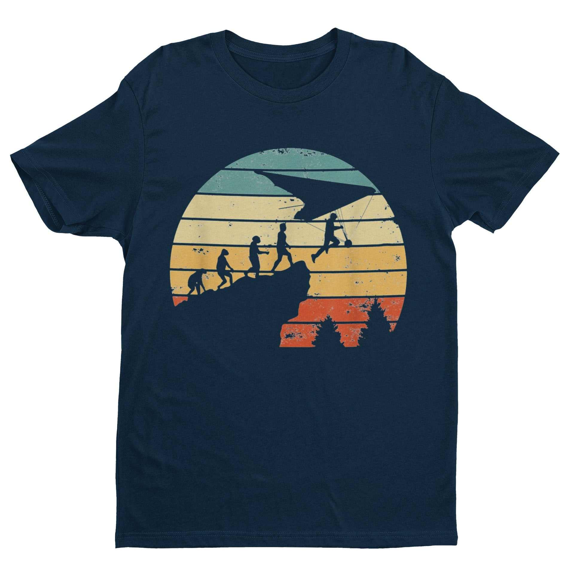 EVOLUTION OF HANG GLIDING Funny T-Shirt Ape To Man Darwin Glider Gift Pilot T-Shirt