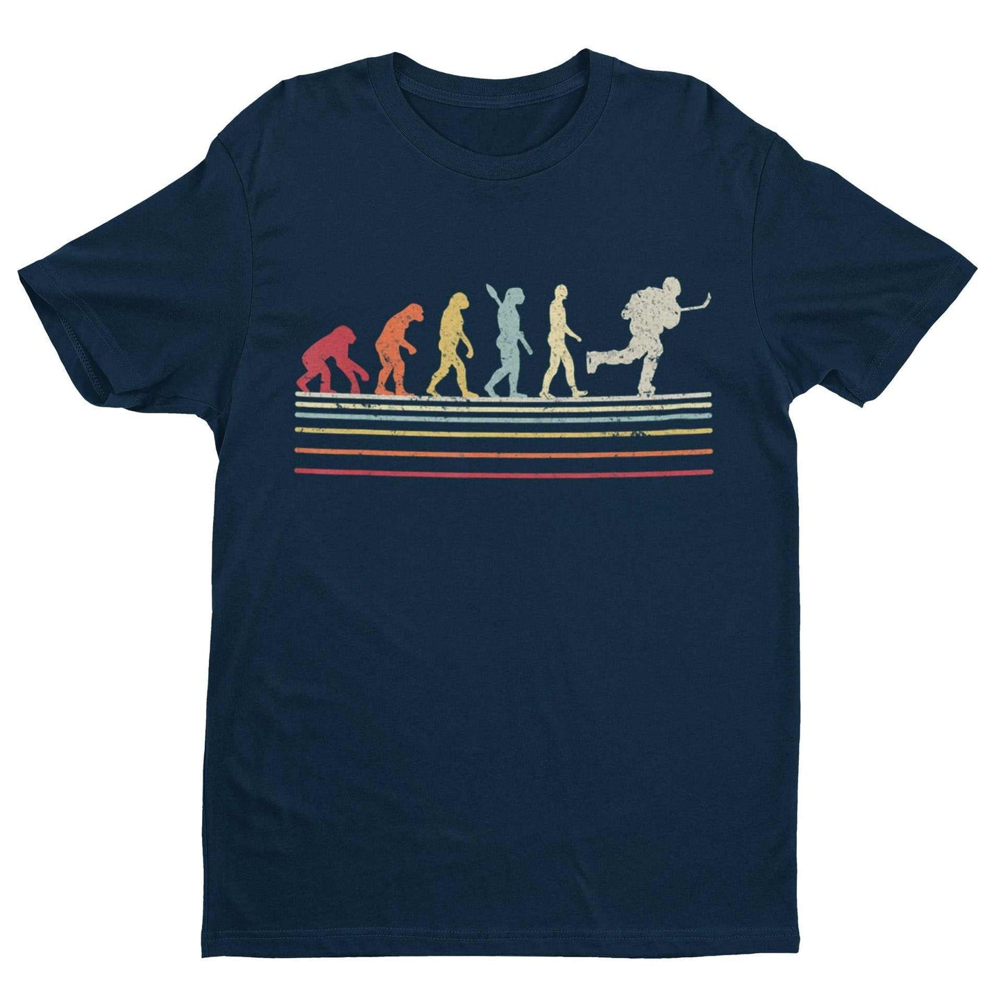 EVOLUTION OF ICE HOCKEY T-Shirt Ape To Man Darwin Design Puck Rink Funny Gift T-Shirt