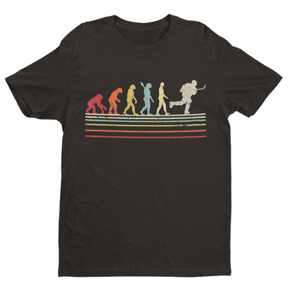 EVOLUTION OF ICE HOCKEY T-Shirt Ape To Man Darwin Design Puck Rink Funny Gift T-Shirt