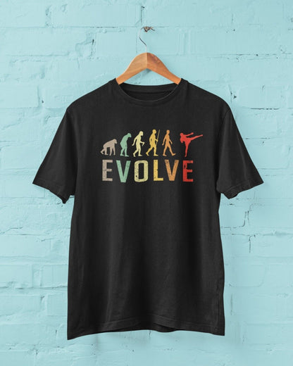 EVOLUTION OF KICKBOXING Funny T-Shirt Ape To MUAY THAI Combat Sport Fitness T-Shirt
