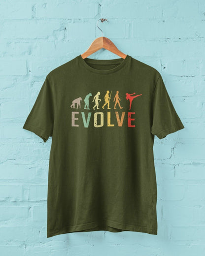 EVOLUTION OF KICKBOXING Funny T-Shirt Ape To MUAY THAI Combat Sport Fitness T-Shirt