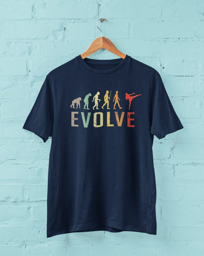 EVOLUTION OF KICKBOXING Funny T-Shirt Ape To MUAY THAI Combat Sport Fitness T-Shirt