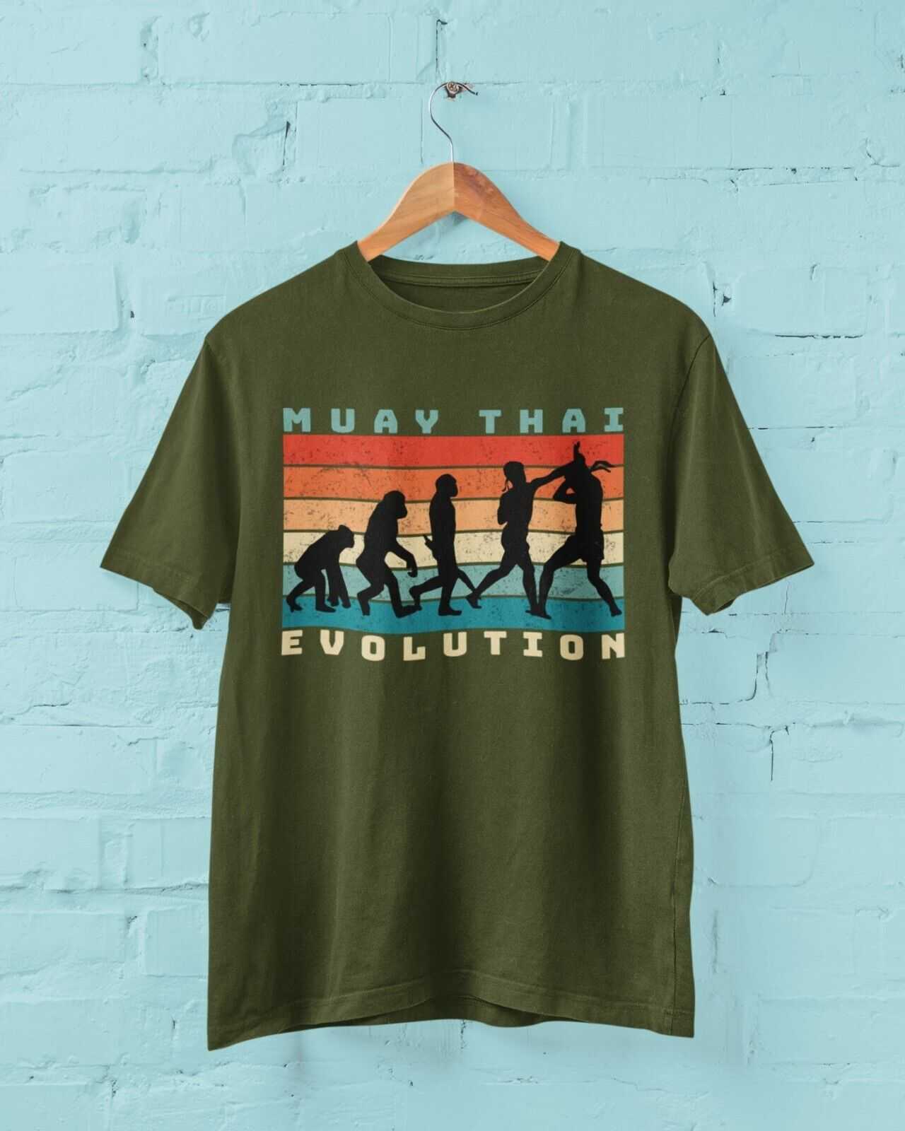 EVOLUTION OF MUAY THAI Funny T-Shirt Ape To Thai Boxing Combat Sport Fitness T-Shirt