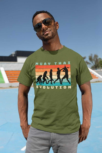 EVOLUTION OF MUAY THAI Funny T-Shirt Ape To Thai Boxing Combat Sport Fitness T-Shirt