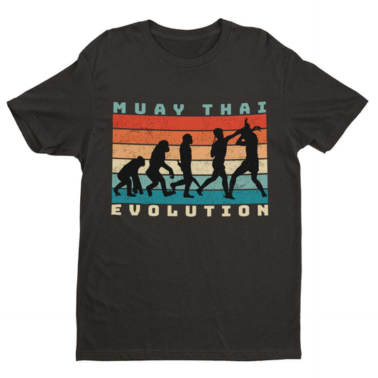 EVOLUTION OF MUAY THAI Funny T-Shirt Ape To Thai Boxing Combat Sport Fitness T-Shirt